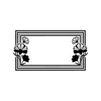 Elegant Floral Frame Black White for Announcements, Invitations, and More vector