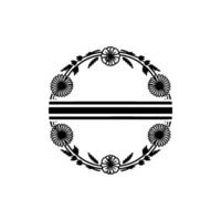 Elegant Floral Wreath with Bar Element Minimalist vector