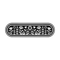 Minimalist Floral Border in Black and White - Decorative Element vector