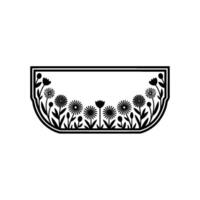 Floral Frame Silhouette Minimalist Element for Greeting Cards Invitations vector