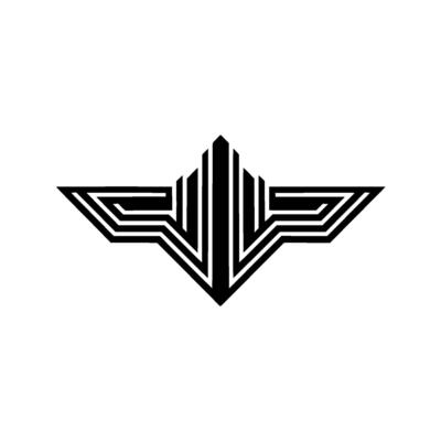Geometric Deco Emblem on White Background