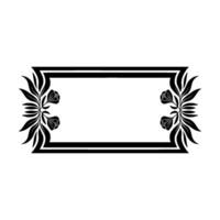 Elegant Floral Frame Black White for Invitations Decor - Border vector
