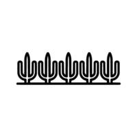 Minimalist Cactus Line Art Desert, Illustration vector