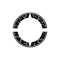Abstract Broken Circle Emblem in Minimalist Style vector