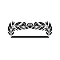 Elegant Floral Frame - Black White Decorative vector