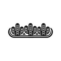 Minimalist Line Art Cactus Silhouette on Gradient Background vector