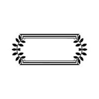 Elegant Minimalist Rectangular Frame with Laurel Leaves vector