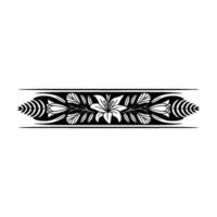Elegant Floral Border in Black and White, Lily vector