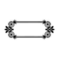 Floral Frame, Minimalist Black White, for Text or Branding vector
