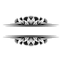 Elegant Floral Frame Illustration - Black on White Background vector