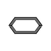 Geometric Hexagon Outline, Minimalist vector