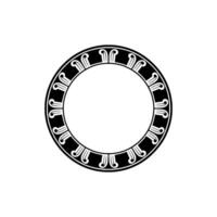 Ornate Circular Emblem, Vintage Style, Symbolic Border vector