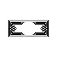 Geometric Deco Frame, Minimalist, Elegant Border, Symmetrical vector