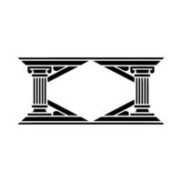 Classical Pillars, Minimalist, Architectural Emblem vector