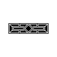 Geometric Deco Ornament, Black White, Minimalist, Pattern vector