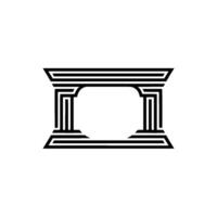 Geometric Temple, Minimalist vector