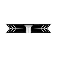 Geometric Deco Emblem, Minimalist, Symmetrical vector
