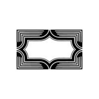 Geometric Deco Frame, Minimalist, Elegant Border, Stripes vector