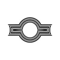 Geometric Deco Circle Emblem - Minimalist vector