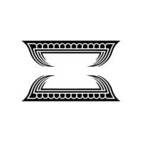 Geometric Deco Emblem, Minimalist, Elegant Outline vector