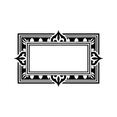 Intricate Black Frame, Decorative Border, Vintage