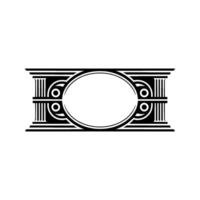 Art Deco Oval Frame, Elegant Element vector