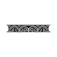 Art Deco Wave Border, Elegant Black vector