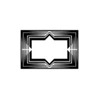 Geometric Deco Frame, Minimalist, Rectangle vector