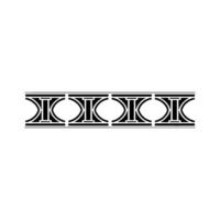 Geometric Deco Border, Stylized Black White Ornamentation vector