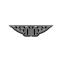 Geometric Wing Emblem, Art Deco Style vector