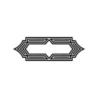 Geometric Deco Frame, Elegant Outline, Vintage, Art deco vector