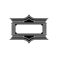 Art Deco Shield Emblem, Elegant Vintage vector