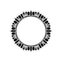 Geometric Crown Frame, Minimalist, Circular Motif vector