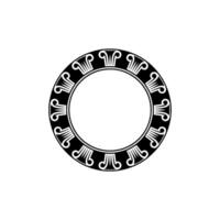 Ornate Circular Emblem, Classical Greek Motif vector