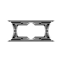 Geometric Deco Frame, Minimalist, Elegant Outline, Symmetrical vector