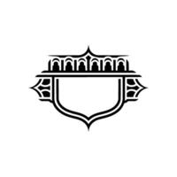 Art Deco Shield Emblem, Elegant Vintage, Decorative vector