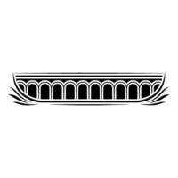 Stylized Viking Longship, Minimalist vector