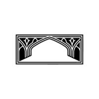 Gothic Archway, Elegant Silhouette, Architectural Detail vector