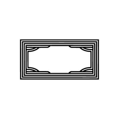 Art Deco Frame, Geometric, Elegant Border, Vintage Style