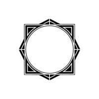 Geometric Deco Frame, Minimalist, Blank Canvas vector