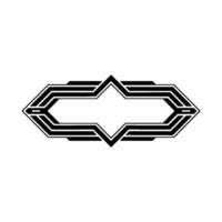 Geometric Arrowhead Ornament, Art Deco Style, Line vector