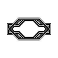 Geometric Deco Frame, Minimalist, Hexagon vector