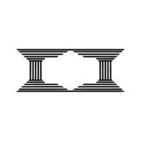 Geometric Temple, Minimalist, Linear Structure vector