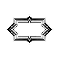 Geometric Deco Frame, Minimalist, Elegant Outline, Hexagon vector