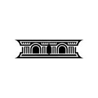 Geometric Temple Emblem, Vintage Style, Minimalist vector