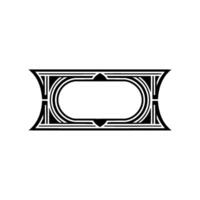 Art Deco Ornament, Geometric Frame, Elegant, Symmetry vector