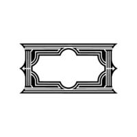 Art Deco Frame, Geometric Ornament, Elegant Border, Vintage, Linear vector