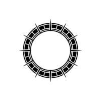 Geometric Portal, Minimalist Circle, Dark Outline, Abstract vector