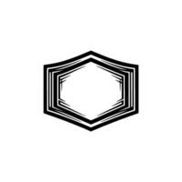 Geometric Hexagon Frame, Minimalist, Modern Emblem vector