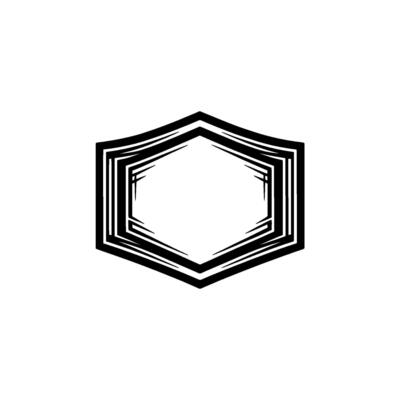 Geometric Hexagon Frame, Minimalist, Modern Emblem